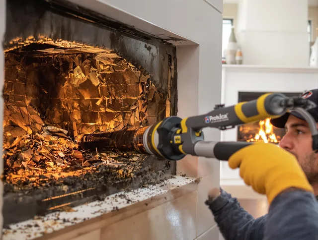 Professional chimney cleaning by Westport Chimney Sweep in Westport, MA