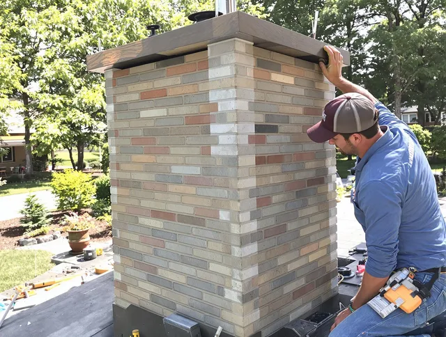 Westport Chimney Sweep completing a modern chimney remodel in Westport, MA