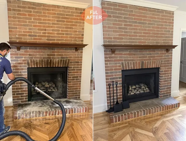 Westport Chimney Sweep carefully sanitizing a fireplace in Westport, MA