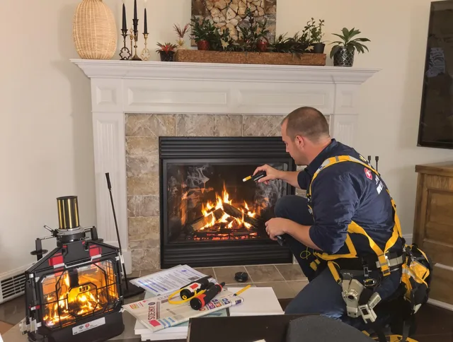 Safety-focused fireplace inspection by Westport Chimney Sweep in Westport, MA